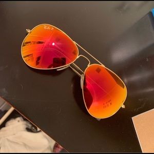 Polarized Orange Mirrored RayBan Aviators